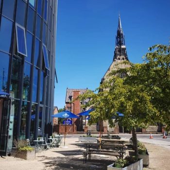 Outdoor space of cafe bar to rent in Liverpool's Baltic Triangle