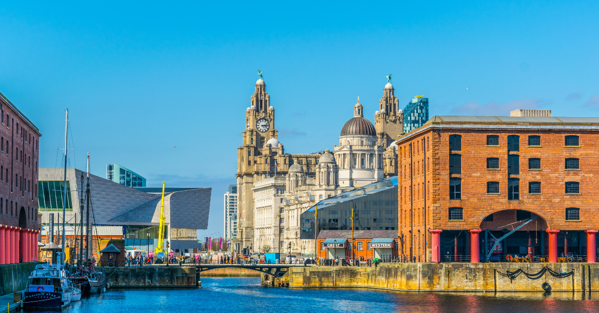 A Skyline of Liverpool Waterfront with Albert Docks