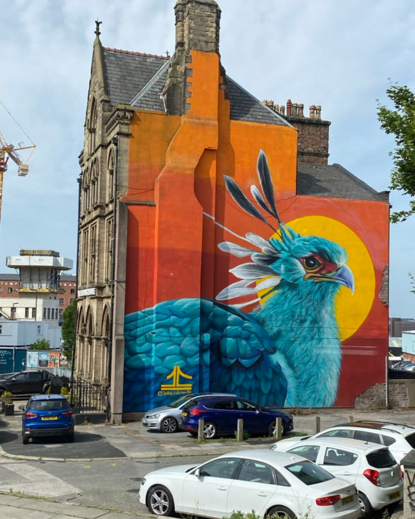 Peacock Mural By Artist Paul Curtis, Baltic Triangle Office Space